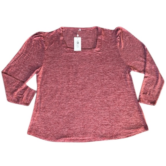 ROSRIS Casual Square Neck Sweater Long Sleeve Lightweight Knit Pullover 3XL NWT - Picture 3 of 13